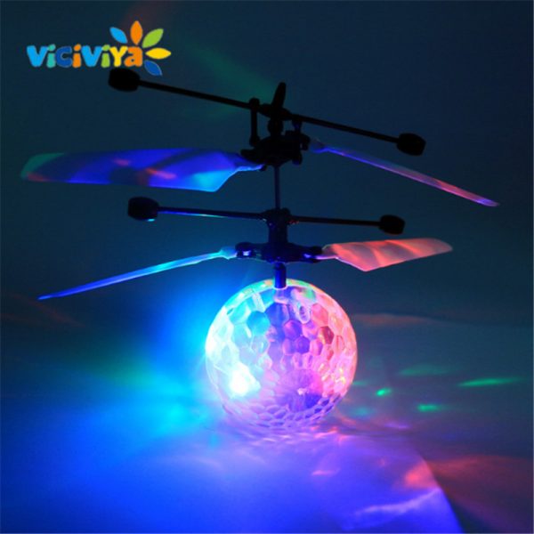 VICIVIYA Colorful Mini Drone Shinning LED RC Flying Ball Helicopter Sense Light Crystal Ball Induction Toys for Children Kids